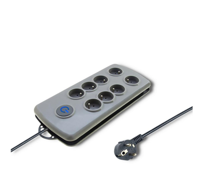 Listwa zasilająca QOLTEC Quick Switch, 8 gniazd, 2,5m, szara 50162